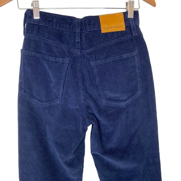 Aritzia Denim Forum The Arlo High Rise Straight Leg Blue Corduroy Pants - Picture 8 of 14